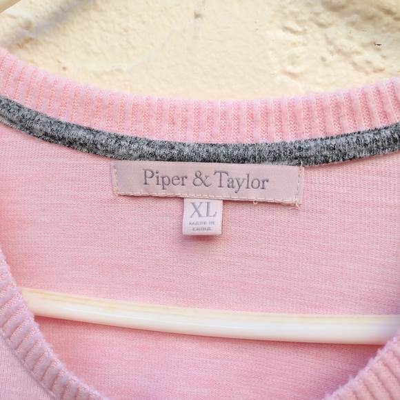 Long Light Weight Sweater Pale Pink Piper & Taylor XL Long Sleeve Scoop Neck - Picture 3 of 12